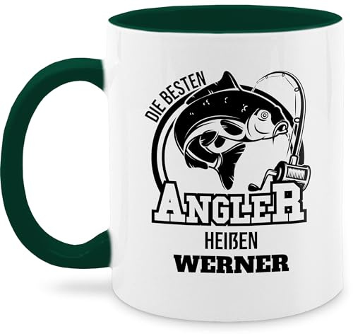Tasse Tassen 325ml - Angeln - Angler Geschenk - 325 ml - Dunkelgrün - angel fischen carp angler+tasse fisch fishing personalisieren angelzubehör karpfen fischer name angelfan heißen geschenke