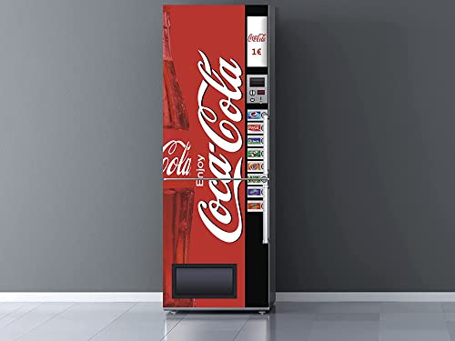 Oedim Pegatinas Vinilo para Frigorífico Máquina expendedora Cocacola, Vinilo Premium | 185x60cm | Adhesivo Resistente y de Fácil Aplicación | Pegatina Adhesiva Decorativa de Diseño Elegante
