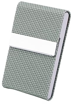 LJFEA Porte-Cartes de Visite, boîtier en métal PU, Garde Les Cartes de Visite intactes, Mince et Portable, Tient dans la Poche, Convient aux Affaires, aux Voyages, à Un Usage Quotidien (Vert)