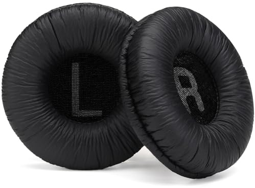 PESLNG Ersatz Ohrpolster Kompatibel mit JBL Tune570BT/ Tune530BT/Tune520BT/Tune510BT/T500BT/T450BT/JBL JR300BT/JR300/JR310BT/JR310 (Faltiges Proteinleder – Schwarz)