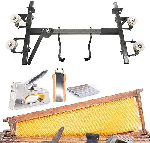 json2xml Bee Frame Wire Installation Tool Set - Beekeeping Honey Frame Threading Kit with Stainless Steel Manual Wood Nail Gun+Wire Tensioner+Bee Frame Fixture Tool, for Beekeeping