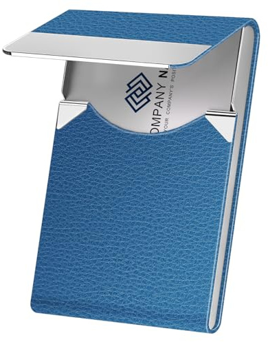 Visitenkartenetui mit Ultra Slim Design, Visitenkartenetui mit Premium PU Leder, Anzugtasche Metall Kartenhalter für Damen/Herren, Magnetverschluss Schnellzugriffskarten