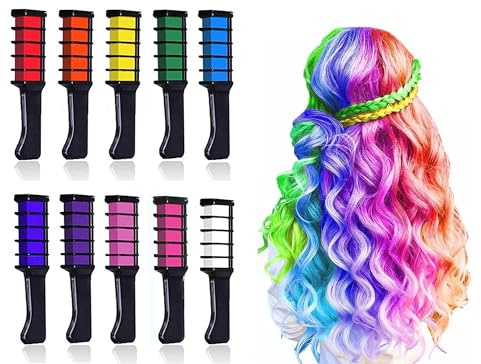 BellaLine Haarkreide Set – 10-teilig – Auswaschbare Haarfarbe für Kinder & Erwachsene – Im Aufbewahrungsbox – Ideal für Partys, Verkleidung & Festivals