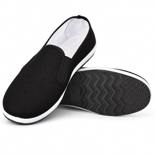 Chinese Tai Chi,Old Beijing Kung Fu Shoes,Traditional Canvas Martial Arts Shoes Size 42 Black