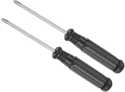 CoCud Cacciavite Phillips Mini, Dimensione 2,5mm Lunghezza 94mm, Cacciaviti a Croce Piccoli Acciaio al Carbonio con Manico Antiscivolo Nero per Occhiali, Orologi o Laptop, 2pz