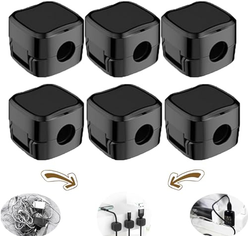 6Pcs Charging Magnetic Cable Organizer Storage Holder,Magnetic Cable Organiser Clip,Cable Management,Charging Cable Holder,Magnetic Cord Organizer,Wire Holder Keeper Organizer Management for Desktop