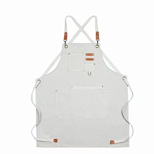 ECOLFE Schürzen für Männer, Werkzeugschürze, robuste Arbeitsschürzen, Unisex, for Küche, Garten, Töpferei, Handwerkswerkstatt, Garage (Farbe: Blau, Größe: X-Large)(Color:White)