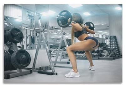 FYUER Fitnesstraining-Poster für Damen, Langhantel-Bein-Workout, dekoratives Gemälde, Leinwand, Wandkunstwerk, Bild, 40 x 60 cm