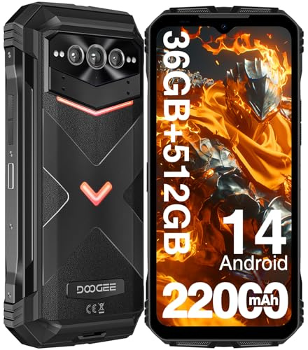 DOOGEE VMAX Plus 5G Telephone Portable Incassable 36GB+512GB Smartphone Incassable Caméra 200MP+32MP, 22000mAh Octa Core Android 14, 6.58” FHD+ 120Hz IPS Écran, NFC/OTG/WiFi 6