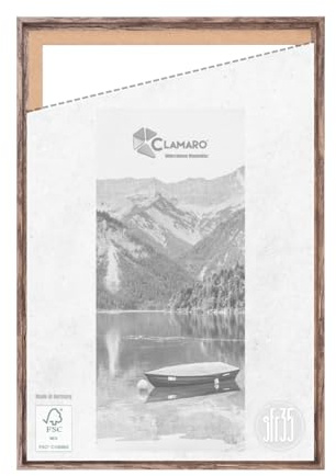 CLAMARO Schattenfugenrahmen SFR35, 30x40 cm, Keilrahmen, Eiche Dunkelbraun | MDF-Holz Rahmenleiste, Schattenfuge ca. 7-8 mm, Metall Zackenaufhänger, inkl. Montagematerial, ohne Leinwand