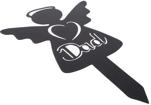 Gogogmee Estaca De Jardín De Ángel De Metal para Cementerio Decoración Conmemorativa para Papá Marcador De Tumba Resistente y Duradero para Jardines y Cementerios