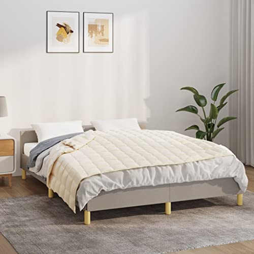 LAPOOH Manta con Peso Tela Color Crema Claro 122x183 cm 5 kg, Mantas para Cama, Manta Pesada, Manta Sofa Invierno, Manta Invierno Cama - SPU:3154865