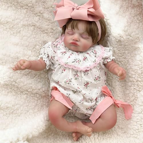 YIHANGG 19Zoll Augen Schließen Neugeborenes Baby Reborn Puppe Mädchen 49cm Lebensecht Kleinkind Prinzessin Geburtstag Weihnachten Geschenk