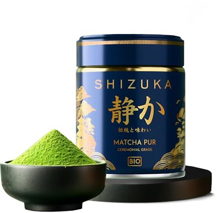 Matcha | The Matcha | Matcha Ceremonie | Ceremonial Bio 100% Naturel | Faible Amertume | Riche En Antioxydants | Thé Matcha Premium Ceremonial | Shizuka Matcha En Poudre