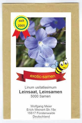 Leinsaat - Linum usitatissimum - Bienenweide - Zier- und Arzneipflanze - 5000 Samen