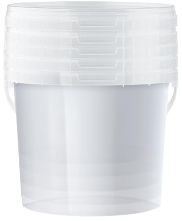 POSH Cubo de 10 l - De plástico transparente - Calidad alimentaria - Anti-derrame - Inodoro - Resistente, estable y hermético - Cubo con asa (5, 10 l)