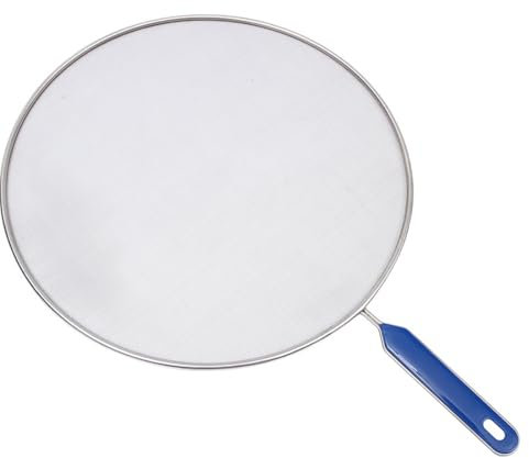 Pantalla de salpicaduras, 1 pantalla, TAPADERA ANTISALPICADURAS, protector de grasa para sartén para detener salpicaduras de aceite caliente, tapa de cocción segura, Acero, diámetro 21 cm.