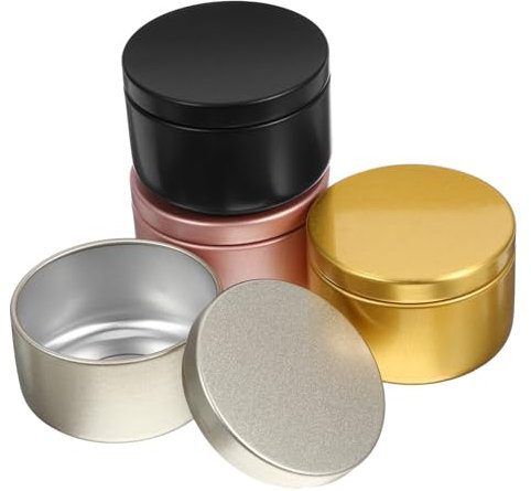 SEWACC Aluminium Kerzendosen 24 Stück 50ml Gold Rosa Schwarz Kerzenglas Zur Aromatherapie Duftkerzen Herstellung Und Partydekoration Für Entspannung Und Geschenk