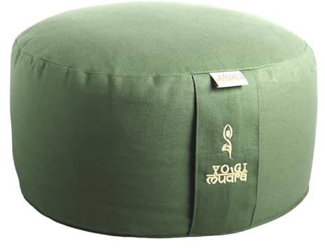 Ersatzbezug für Meditations- & Yogakissen rund Ø30x15 cm – Baumwoll-Kissenbezug mit Kordelzug – Sitzkissen Bezug für Yoga & Meditation – ohne Füllung