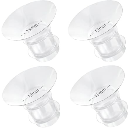 4PCS Flange Insert 15mm Compatible with 24mm Flange/Shield of Most Pumps | Fit for Momcozy M5/M6/M9/S12 Pro/S9 Pro/V1 Pro/V2 Pro, Spectra/Medela/Elvie/NCVI/eufy/Lansinoh/Paruu/MomMed Breast Pump