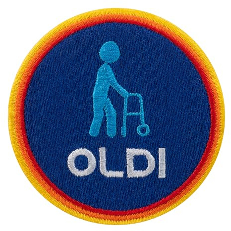 Urbanski Patch Oldi Senior Edition zum Aufbügeln 7,4 x 7,4 cm | Aufnäher Applikation Bügelbild