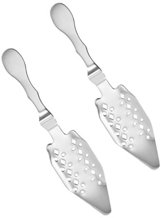 LIFKOME 2 Pezzi Cucchiaio per Assenzio Acciaio Inossidabile da Cucchiaio Multi per Cocktail e Bar Accessorio per Dissolvere Assenzio Facile Riutilizzabile