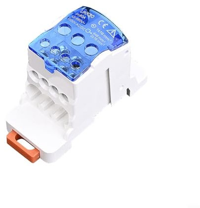 URPIZY Blocco di distribuzione dell'alimentazione per UKK80A, morsettiera 80A, 690 V, con coperchio trasparente, per sistemi di distribuzione elettrici