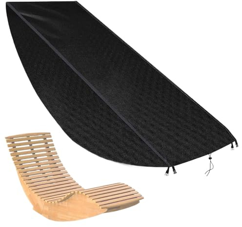 Tuxxjzm Housse de chaise longue d'extérieur – Revêtement argenté 210D – Protection contre le soleil pour intérieur et extérieur, plage, pelouse, terrasse, terrasse