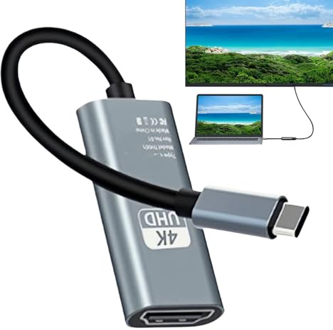 Genérico Cable A HDTV 4K30HZ Tipo-C | Adaptador TH A Pantalla HDTV - Portátil Para Monitor Audio TV Cine Casa Clase Viajes Presentaciones Negocios