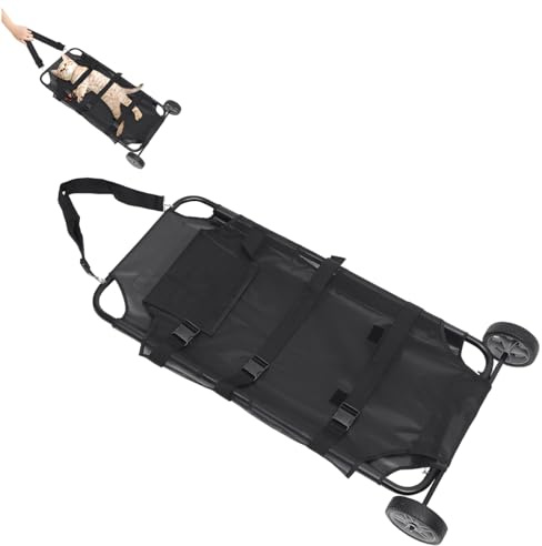 Fahrbarer Tierträge, Faltbare Transport Notfalltrage 115×55×15cm, Verstellbarer Schultergurt, Leicht zu bewegen, Tragfähigkeit 50 kg für Haustiere mit Notfällen