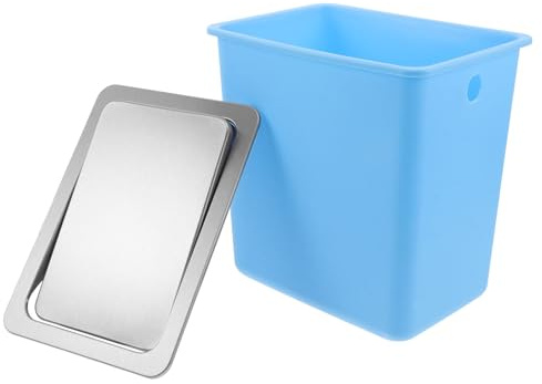 Veemoon Pattumiera da Incasso in Acciaio con Coperchio a Bilico Bidone della Spazzatura da Banco Rettangolare 430 in Plastica Cestino da Cucina Sigillato per Cucina Ufficio e