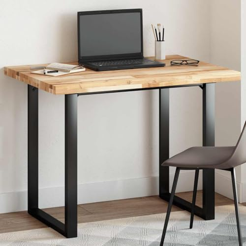 WRJENFSC Tischplatte 120x70 cm aus massivem Akazienholz unbehandelt rechteckig 4 cm Starke holzplatte robust & langlebig moderner Look für Esszimmer Home Office Balkon & Garten
