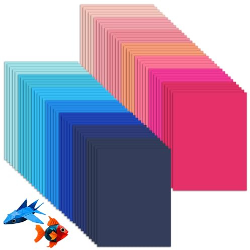 Cartulina A4 Cartulina De Colores Papel Cartulina - Degradado Rosa y Azul 14 tonos, Cartulina Doble Cara sin núcleo blanco, para tarjetas, invitaciones, manualidades y álbumes