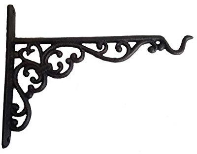 LB H&F Blumenampelhaken Halterung Wandhaken Metall Gusseisen massiv (Haken für Blumenampel 1)