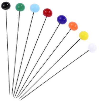 250 Stück Stecknadeln mit Glaskopf, Mehrfarbig, N?hnadeln für DIY, N?Hen, Basteln,