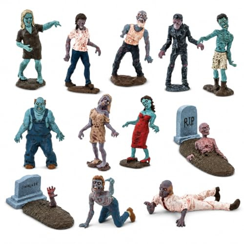 12 Figuras de Zombis | Figuras Minitura de Juguete | No Tóxicos y Libres de BPA | Adecuados para Niños de 3+ | Safari Ltd