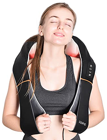 RENPHO Nackenmassagegerät mit Wärme, Schulter Massagegerät, Elektrisches Shiatsu Massagegerät für Nacken und Rücken, 3D-Rotation Massage Einstellbaren Geschwindigkeiten