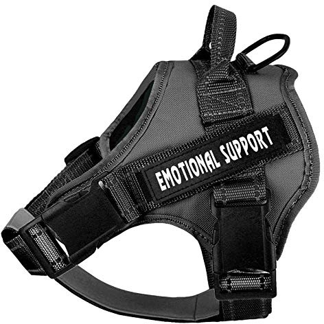 voopet Service Dog Harness, Emotional Support Pet Vest Harness, Reflective Breathable and Adjustable No-Pull ESA Dog Harness for Small Medium Large Dogs (with 4 PCS Removeable Tags)