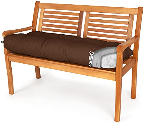 Spatium Bankauflage abnehmbar Bezug wasserdicht gesteppt Bankkissen Bankpolster Polsterauflage Auflage für Gartenbank 30 Größen zur Auswahl 7 Farben(160 x 40 x 10cm Braun)