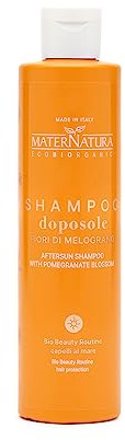 Maternatura, Nachsorge-Shampoo mit Granatapfelblüten, spendet Feuchtigkeit für die Haare nach der Sonnenexposition, Bio Beauty-Routine für Strandhaar, Bio-zertifiziert, Made in Italy - 250 ml
