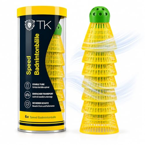 Speedbadminton Set de 36 Volants de Badminton Rapide Jaune pour l'entraînement et la compétition Badminton pour l'intérieur et l'extérieur