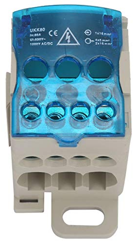 Scatola Distribuzione Guida DIN 80A Morsettiera Industriale Connettori Modulare 4 Porte