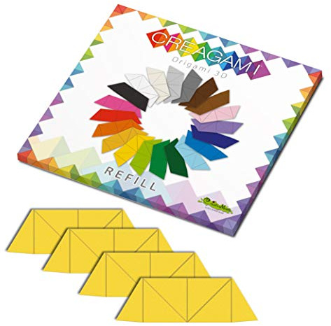 CreativaMente 866 Vorgestanzte Karten und Falthilfen für 3D-Origami-Muster, Schwefel Gelb