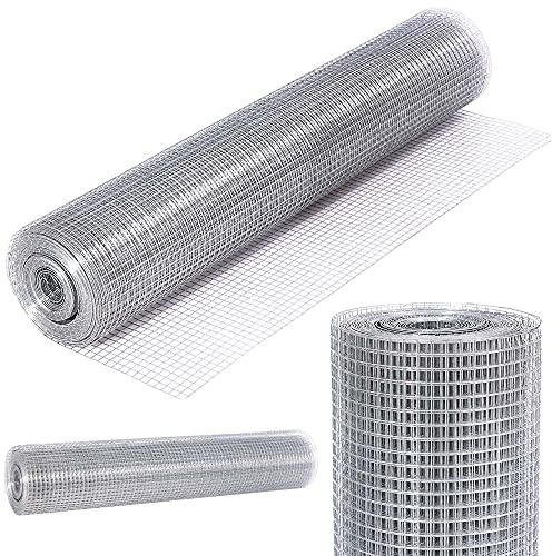 Bakaji Red metálica electrosoldada, altura 100 cm, longitud 15 m, malla 12 x 12 mm, galvanizada para vallas y jaulas de animales de metal, pajarera de jardín 1 x 15 m (malla 12 x 12 mm))