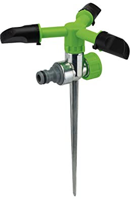 Draper 09563 Adjustable Revolving Sprinkler, 360 Degree, 3 Arm Rotating Lawn Sprinkler for Garden & Lawn Area