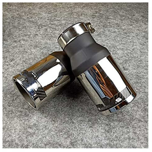 Auspuff Endrohr 1 Stück Carbon + ABS-Auspuffblenden Universal-Endrohre Düsen Endrohre Auspuffblenden Hinten SchalldäMpfer Rohr (Farbe : IN 70 Out 90mm)