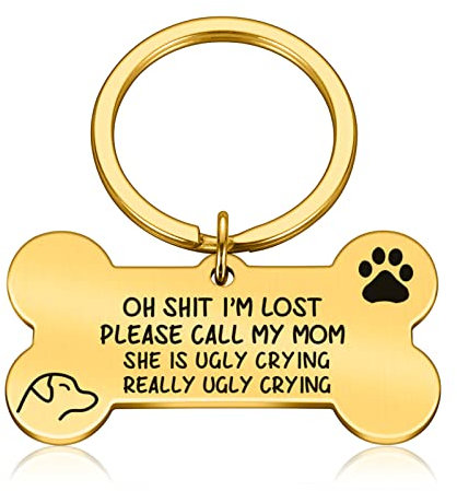 Anti-verlorene Gravierte Haustier-ID Hundenamensschilder Doppelseitiges Hundehalsband Zubehör Dekoration Katzenhalsbänder Hund Kundenspezifische Tags,DZ048-Gold