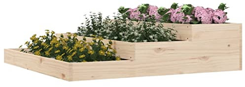 Tidyard Fioriera in legno fioriera per fiori o piante vaso di fiori design gradini scala fioriera in legno massello di pino