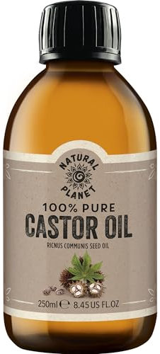 Natural Planet Original Castor OIl 250ml Cold Pressed Premium Quality 100% Pure Hexane-Free, Non GMO, Versatile Usage Eyelashes, Eyebrows and Hair growth