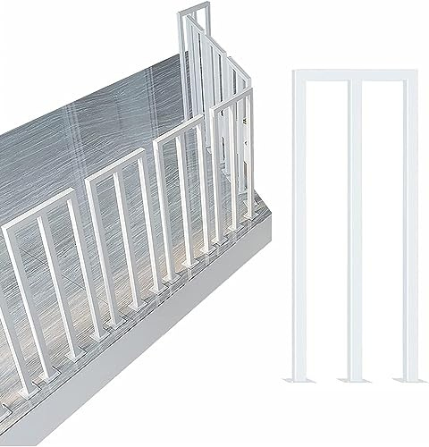 Geländer Treppengeländer M-förmig Treppengeländer-Handlauf für drinnen und draußen, Alten Rutschfest Sicherheit Metall Eisen Handläufe für Holz-und Betonstufen, Komplettes Kit ( Color : White , Size :